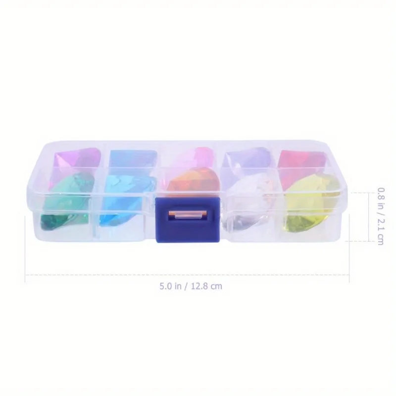 Plastic Jewelry Props 10Pcs/Box Clear Acrylic Diamond Diamond Gems Princess Jewellery DIY Props Accessories Gems