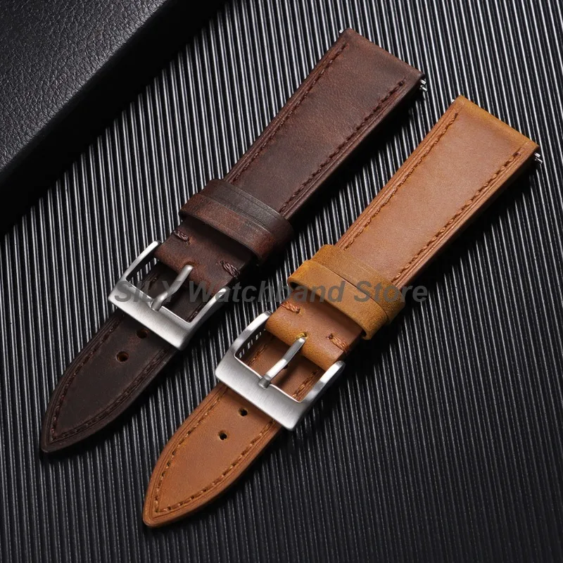 Vintage Retro Calfskin Leather Quick Release Watch Band - Universal