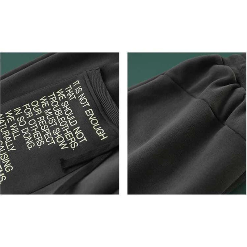 Autumn Winter Elastic Waist Fashion Printing Sporty Pants Female Loose Casual Add Velvet Thick Warm Sweatpants Women Trousers