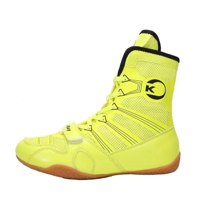New Men's Wrestling Shoes High Top Professional Boxing Sneakers Comfortable Flight Shoes Non-slip Wearable Men's