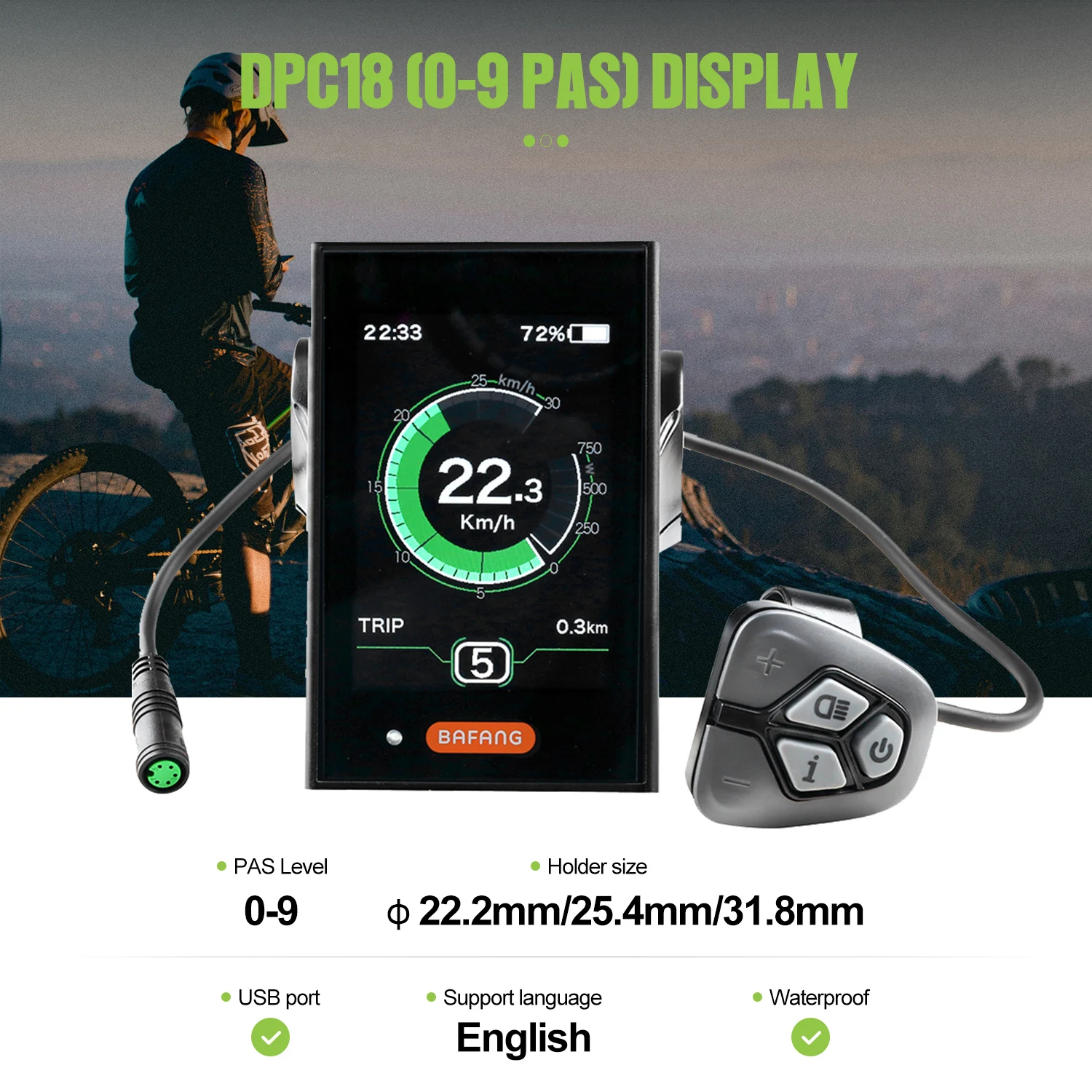 6PIN S810 E-Bike-MessgeräT, LED-Anzeige, 36 V UART für