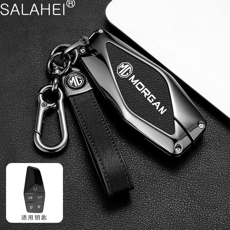 

Zinc Alloy Leather Car Key Case Cover Smart Remote Key Protection Shell For MG ONE 2022 2023 2024 Keychain Accessories