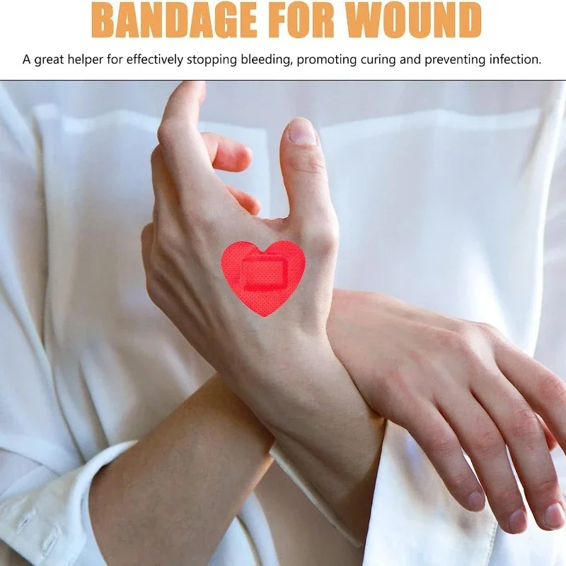 10pcs Children Baby Cute Creative Heart Lips Shaped Red Silver Band Aid Skin Patch for Wound Plaster Flash Laser Bandages Strips