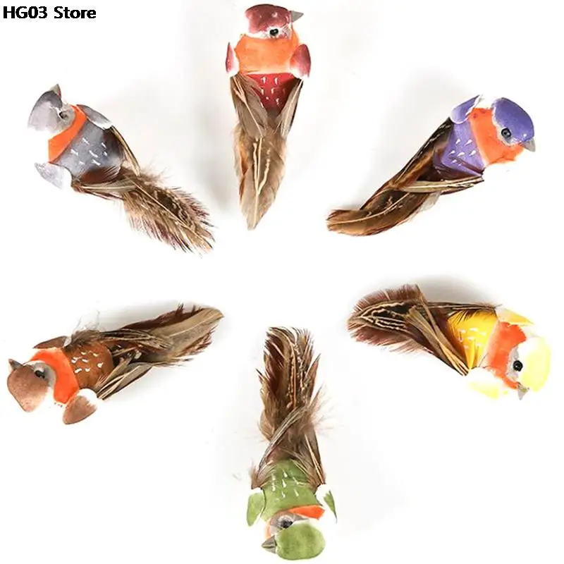 1PC Bird Artificial Foam Feather Random Color Artificial Foam Feather Simulation DIY Party Crafts Magnet Decorative Doves ornament crafts