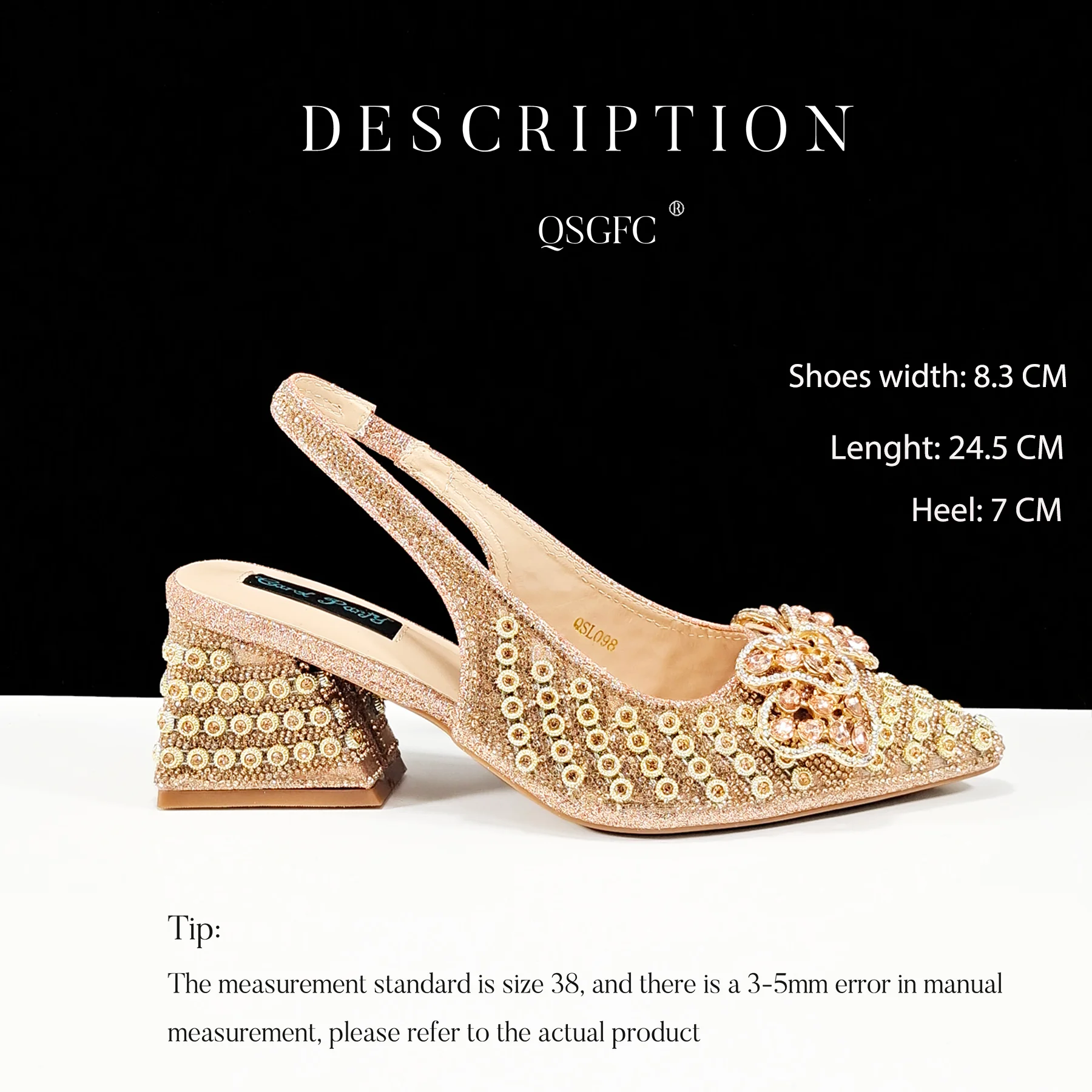 QSGFC Italienisches Design Clutch Dual Use Full Diamond High Heels Exquisite Geschenkbox und High Heels für Party-Damenschuhe – Detail 20
