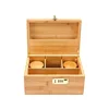New Bamboo Storage Box with Lock Movable Rolling Tray Tea Cigarettes Operationed Trays Cut Tobacco Reel Handmade Large Stash Kit 1