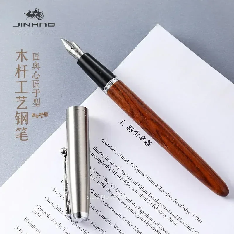Hot Jinhao 51A Wooded Fountain Pen Luxury Elegant Calligraphy Ink Pens EF/F Nib Writing School Office Supplies Stationery New - 3