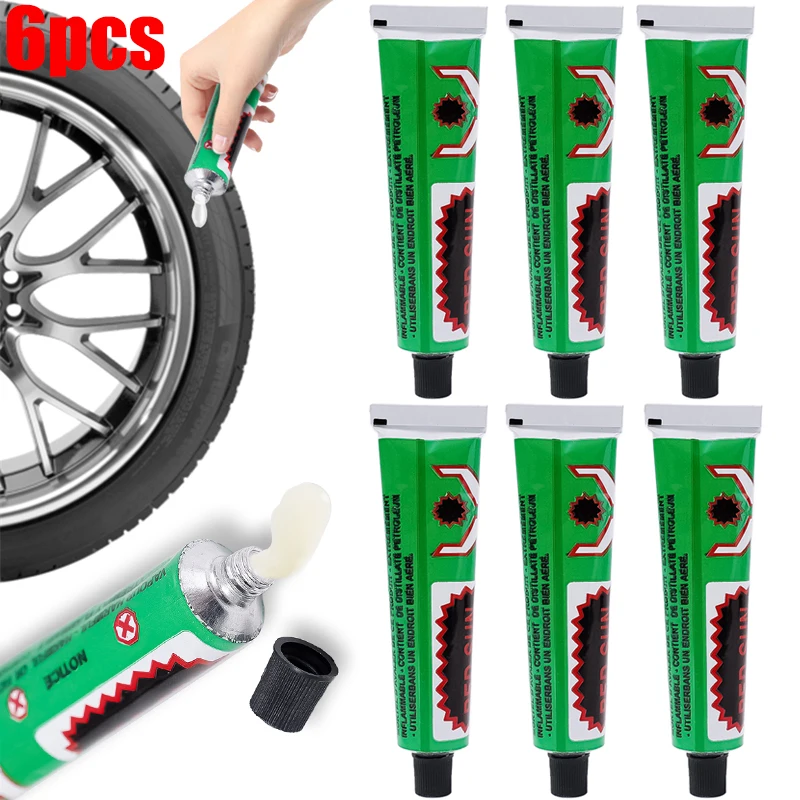 

1-6pcs Car Motorcycle Bicycle Tire Repairing Glue Inner Tube Puncture Repair Glue Agent Emergency Portable Tyre Vulcanized Glue