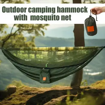 Camping Hammock Outdoor Camp Hammock with Net Pop up Leisure Equipment with Fly Protection for Father Colleagues Family Friends