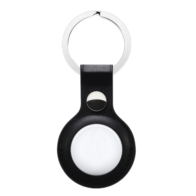 Anti-Lost Leather Protective Cover for Airtags Location Hanging Buckle Protective Cover with Keychain
