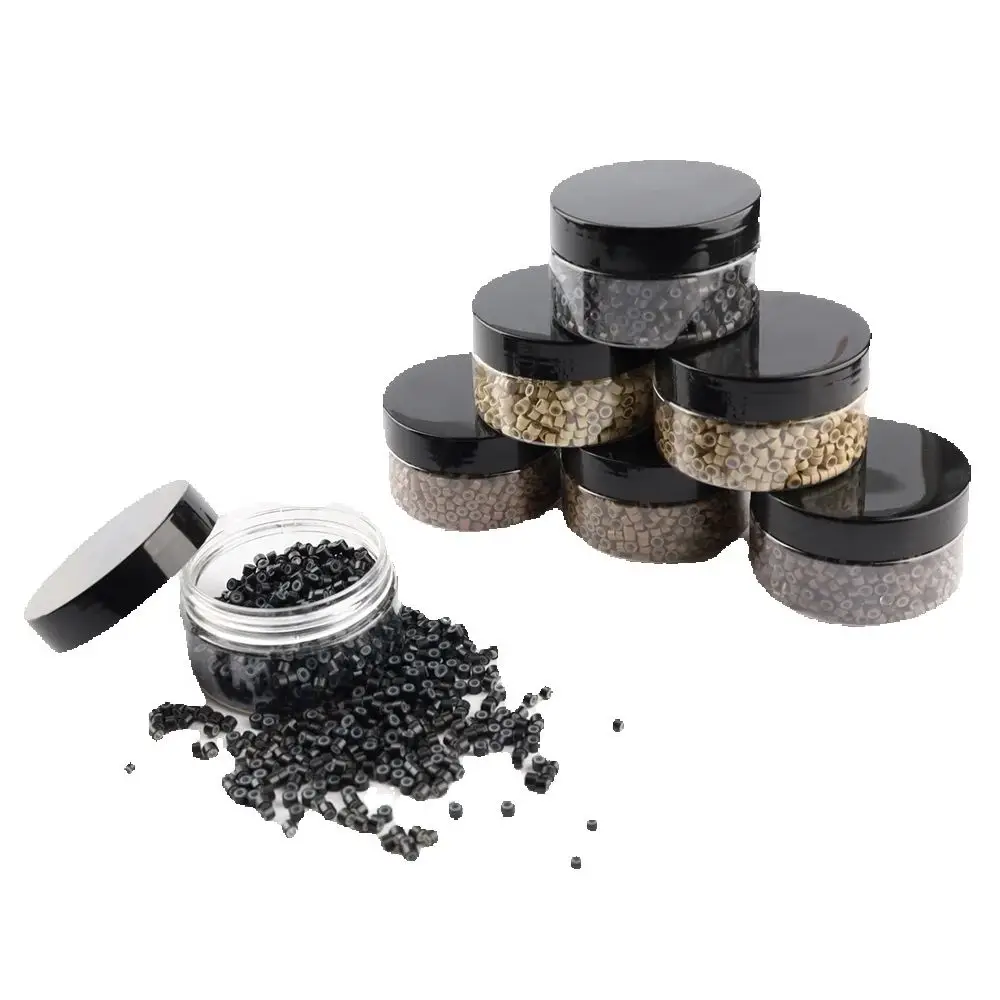 ARLANY 1000개 4.5mm 마이크로 링크 비즈 헤어 익스텐션용 실리콘 라이닝 링 웨프트 익스텐션용 헤어 익스텐션 비딩 도구