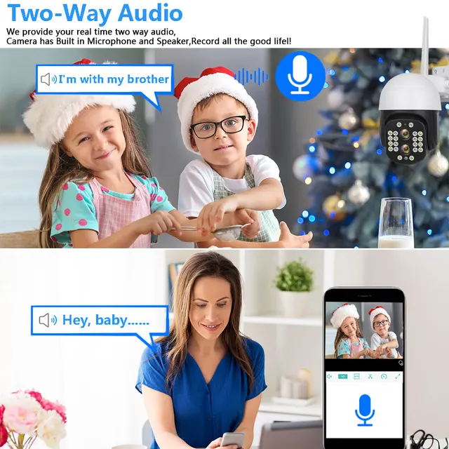 Câmera de Vigilância Externa, PTZ Dual Screen, Rastreamento Automático AI, Segurança, Aplicativo Doméstico, Zoom Duplo, PTZ, Wi-Fi, IPC360, 8MP, 4K, Zoom 10X 2