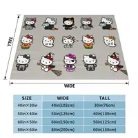 Official Hello Kitty Halloween Ghost Blankets Flannel Vintage Warm Throw Blankets for Bedspread Spring/Autumn 6