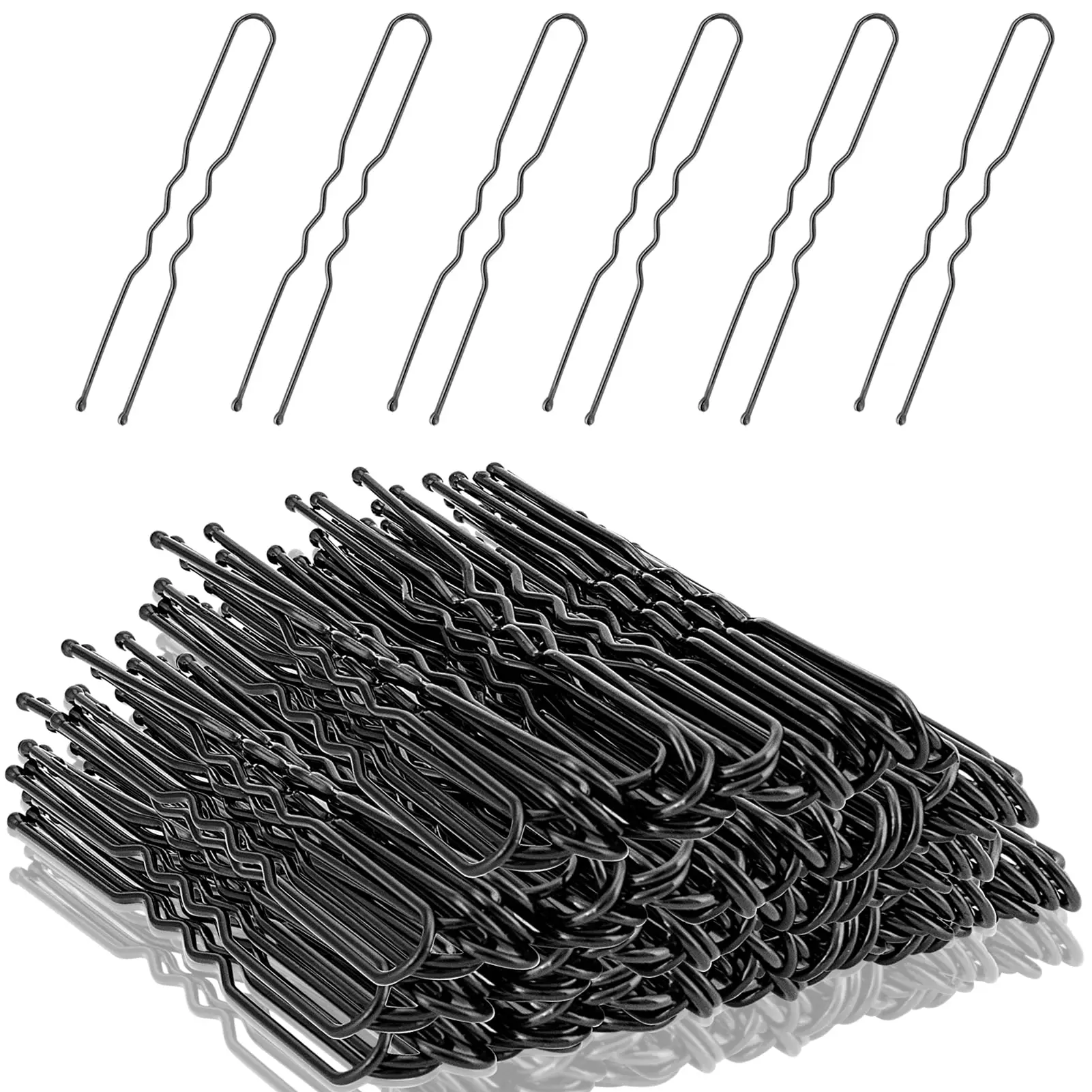 

Black Bun Pins U Shape Pins Hair Pins for Buns Long Clips for Women 50 Pcs(Black 6cm/2.4 inch)