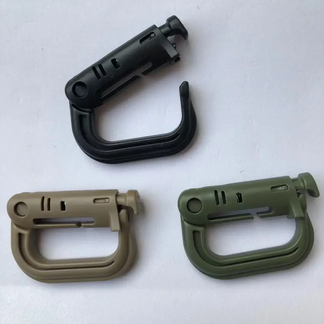 Survival Rectangle Locking Carabiner Clip plastics Camping Climbing Equipment Practical Key Ring Safe Clasps Key Chain