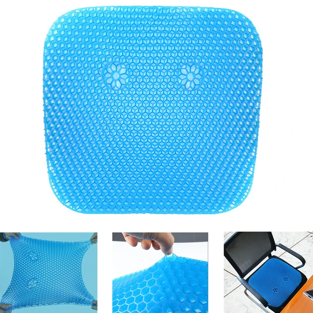 Gel Chair Seat Cushion for Office Chair - Orthopedic Polymer Gel Design -  Blue