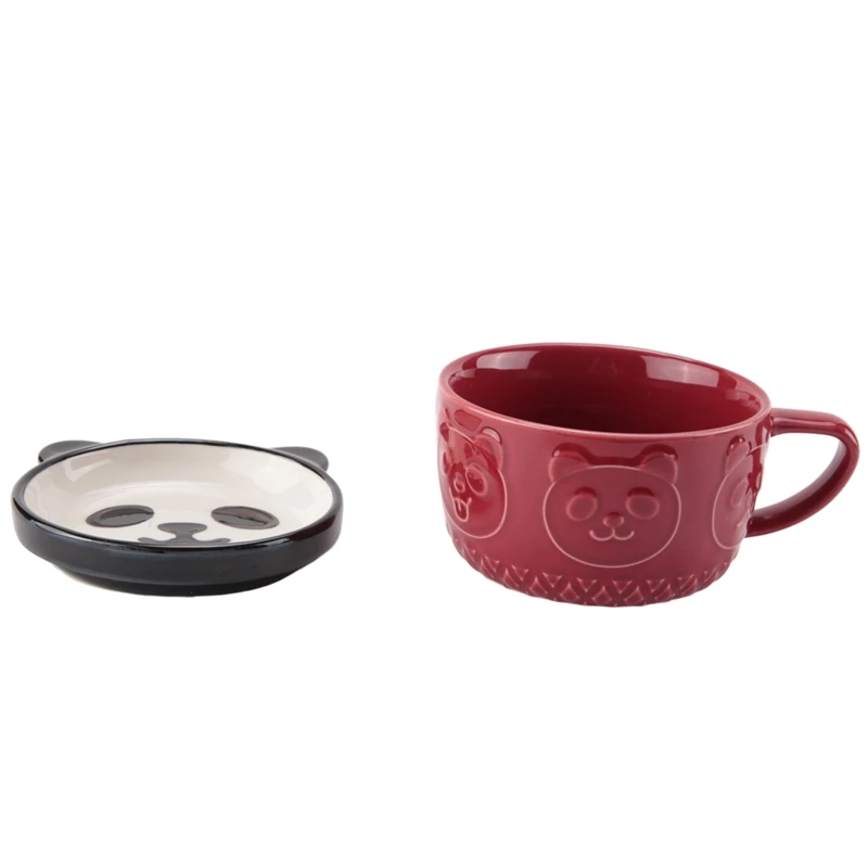 Tazza Carina Giapponese Tazza Da Caffè Shiba Inu Panda In Ceramica Creativa Con Coperchio Coppia Domestica Tazza Da Colazione Al Latte Tazza D'Acqua