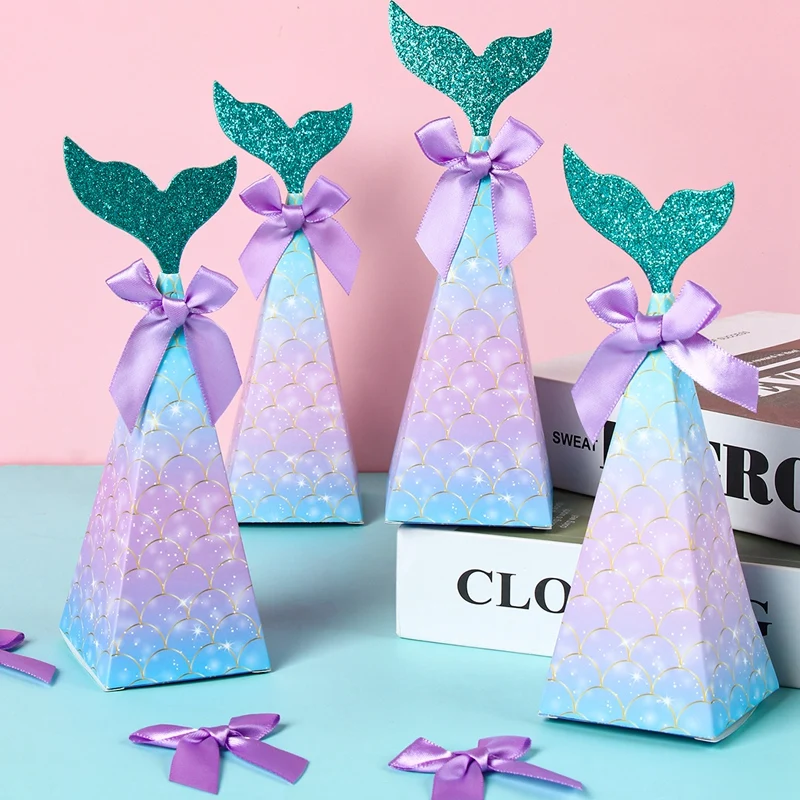 MyGiftHome 10PCS Mermaid Tail Candy Gift Boxes