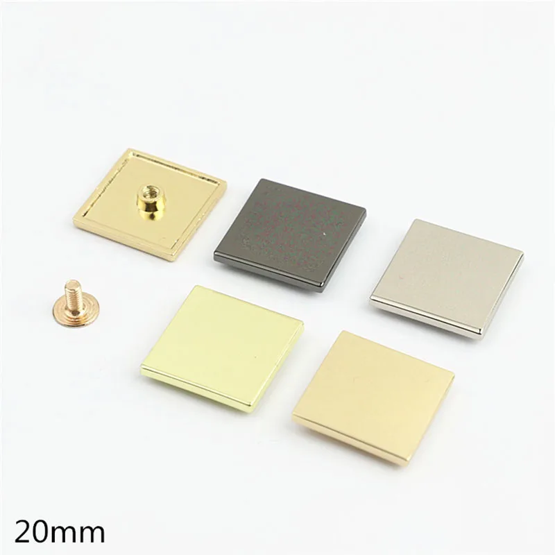 100Pcs 8/10/12/20mm Square Handbag Rivets Stud Screw Buckles Bag Nail for Leather Craft Belt Wallet Bag Deco Hardware Accessory