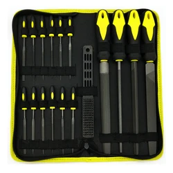 17 pçs conjunto de ferramentas de arquivo com estojo de transporte metalurgia vidro polimento rasp craftsman portátil diy arquivamento acabamento deburring arquivos