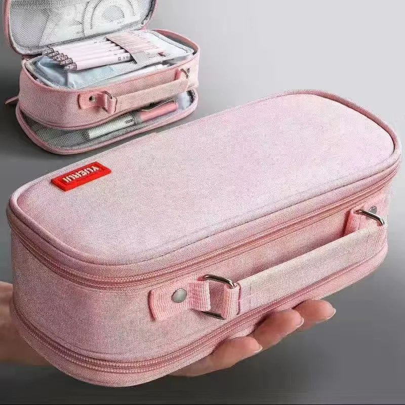 대형 연필 케이스는 100 PCS 펜을 담을 수 있습니다 다기능 방수 편지지 가방 학교 학생 용품 사무실 가방으로 돌아 가기