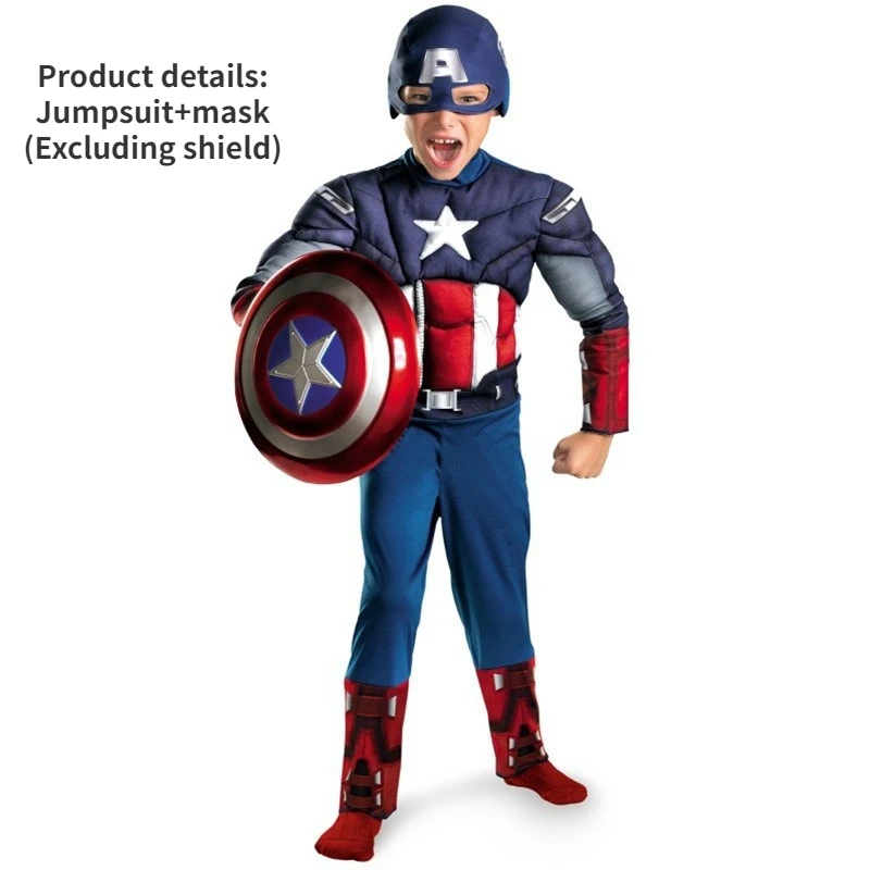 Marvel Cinematic Universe Captain America Muscle Boy Dress Up Movie Character Role Playing Costume superhero cosplay costume kids cosplay costume
