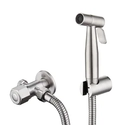 Brushed Portable Handheld Bidet Sprayer Stainless Steel Toilet Bidet Faucet Cold Bathroom Hand Sprayer Shower Head Self Cleaning