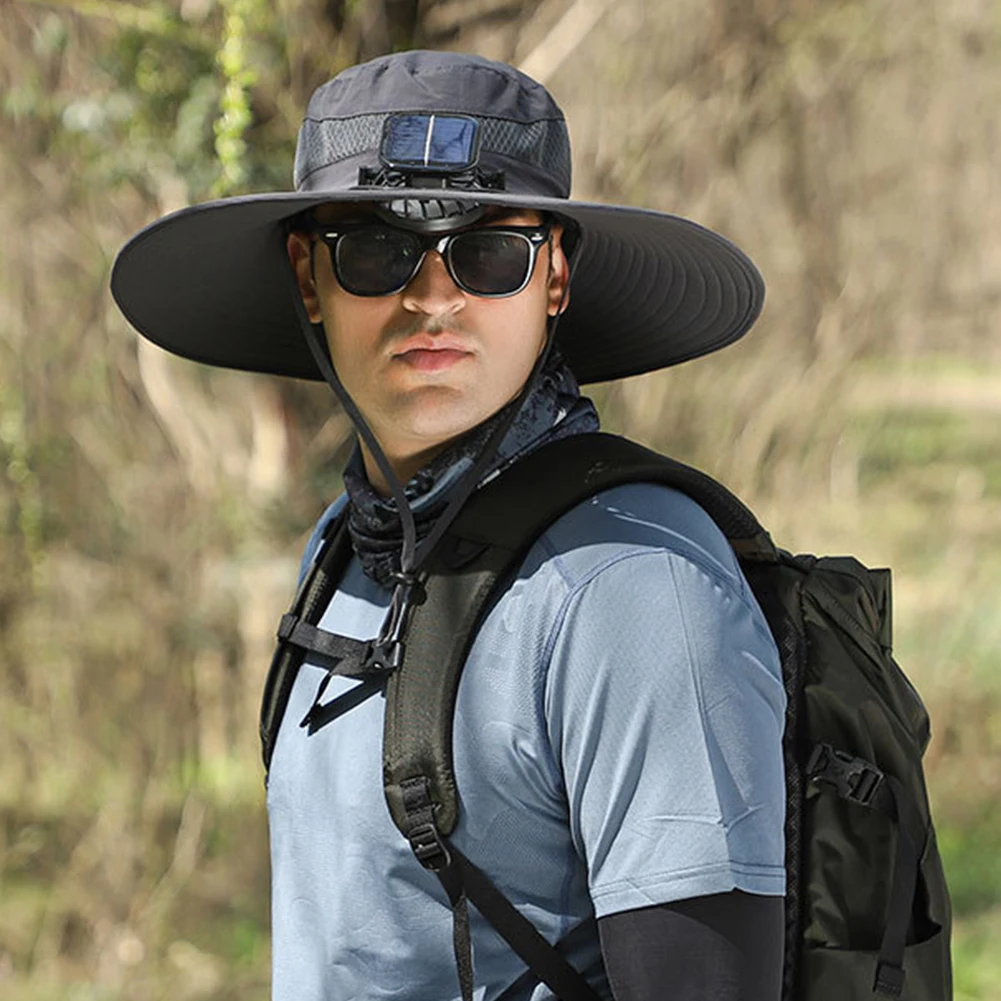 

Рыбацкая ковбойская шляпа с солнечной батареей/USB-зарядкой