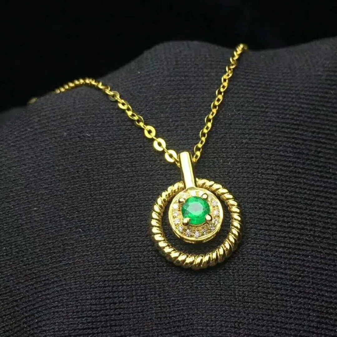 인증서  프리미엄 여성의 결혼 쥬얼리와 천연 에메랄드 펜던트 목걸이