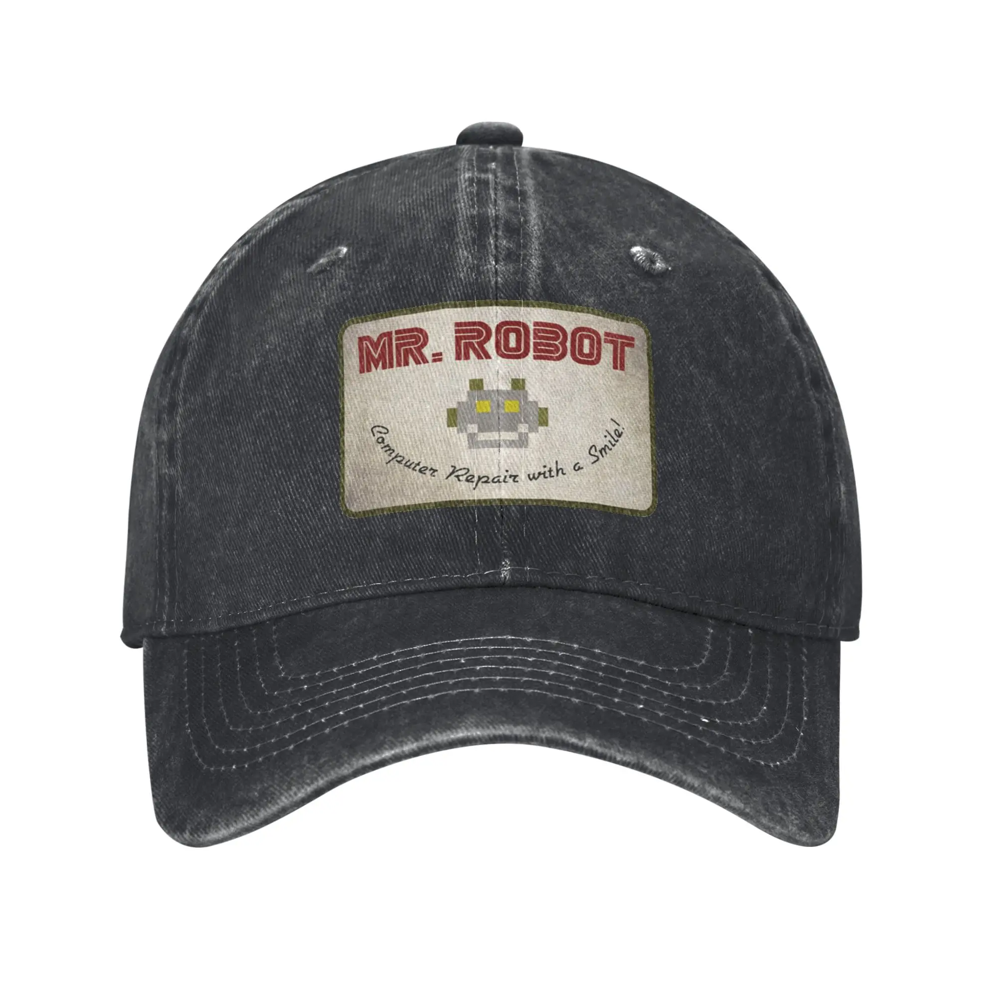 10 Stile Computer mit Sourires Anime Funny Mr Robot Retro Cowboy Washed Baseball Caps Herren Denim Hüte Frau Snapback Cap