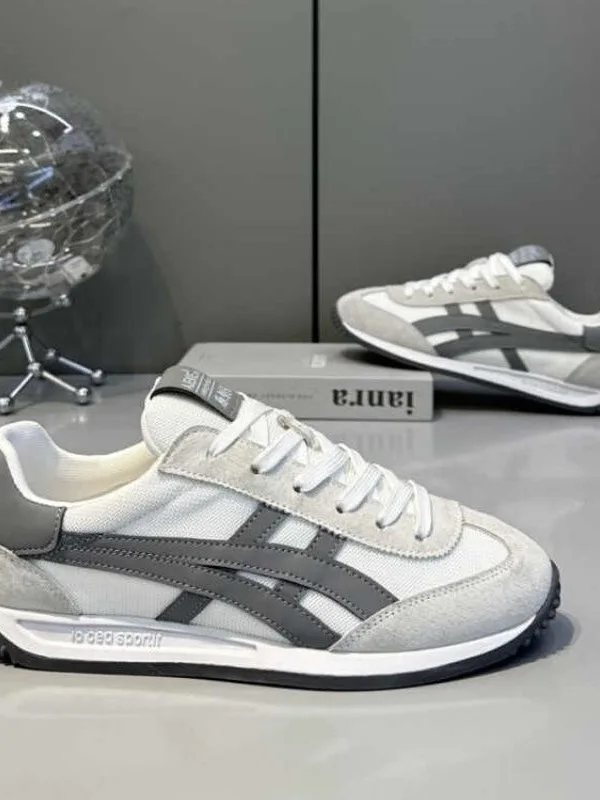 Men's Fashionable Casual Shoes Breathable Comfortable Low Cut Summer Season Sport Style round Toe Thick Bottom Rubber Sole - 2
