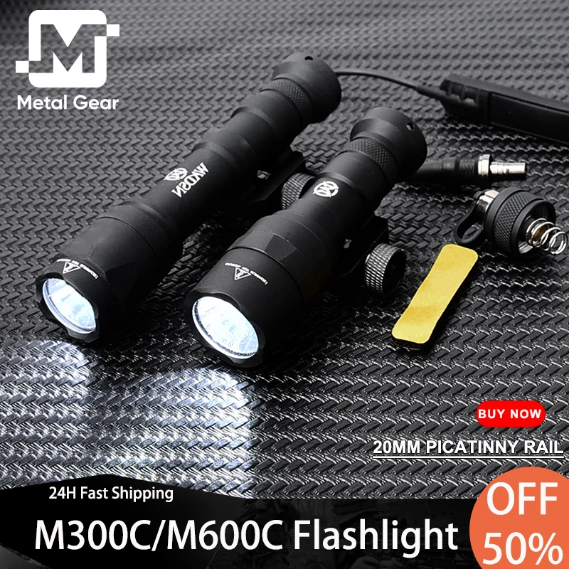 Tactical Surefir 600Lumen M600C Flashlight Airsoft M300C MINI Scout