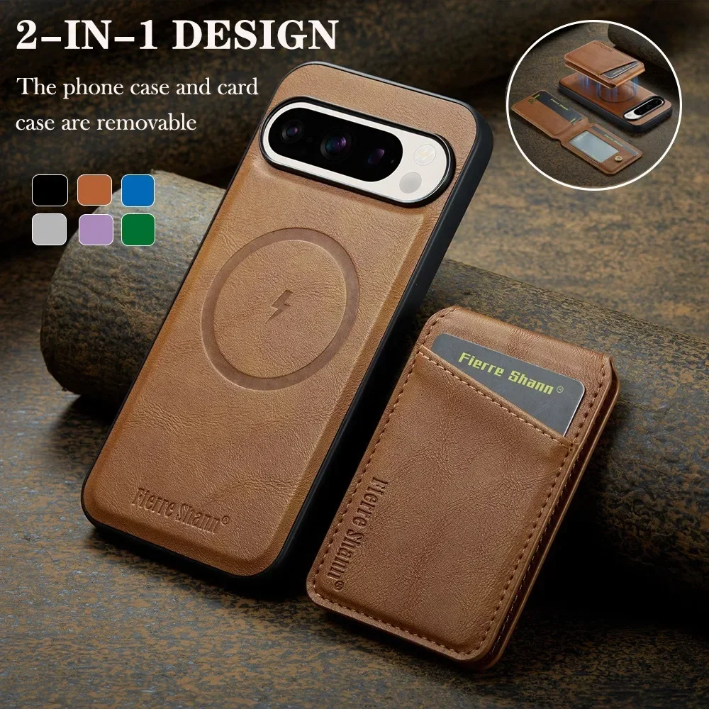 Premium Detachable 2-in-1 Leather Wallet Phone Case with Card Holder and Magnetic Cover