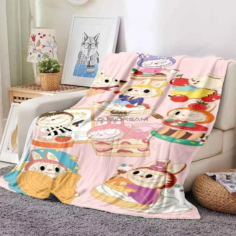 Cute Elf LABUBU Cartoon Blanket Soft and Comfortable Flannel Blanket Children's Nap Blanket Can Be  picnic blanket 6