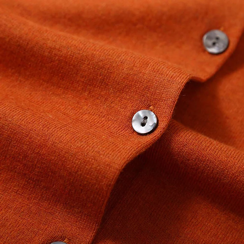 Women Cardigan Sweater Mulberry Silk Cashmere Blend Solid Colors O Neck Buttons Down Long Sleeve Loose Top Coat L XL XXL LY053 6
