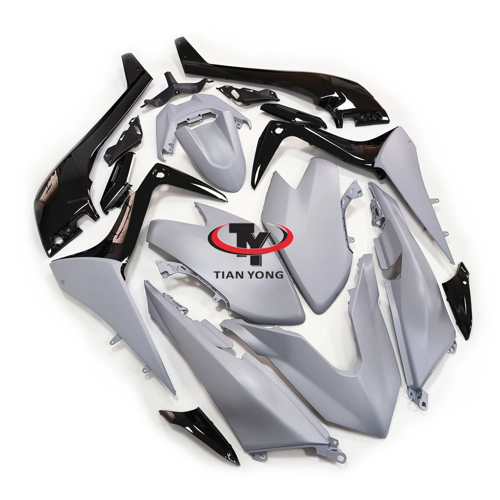 

Полный мотоциклетный комплект обтекателей для TMAX530 2017-2018 TMAX 530, инъекция капота, яркий черный матовый цементный серый корпус