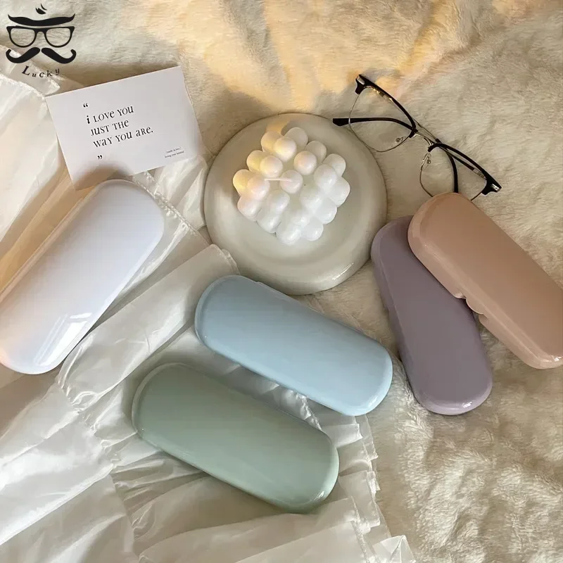 Cream Colored Glasses Case Women Portable Cute Sunglasses Myopia Glasses Storage Box Travel Protective Organizer