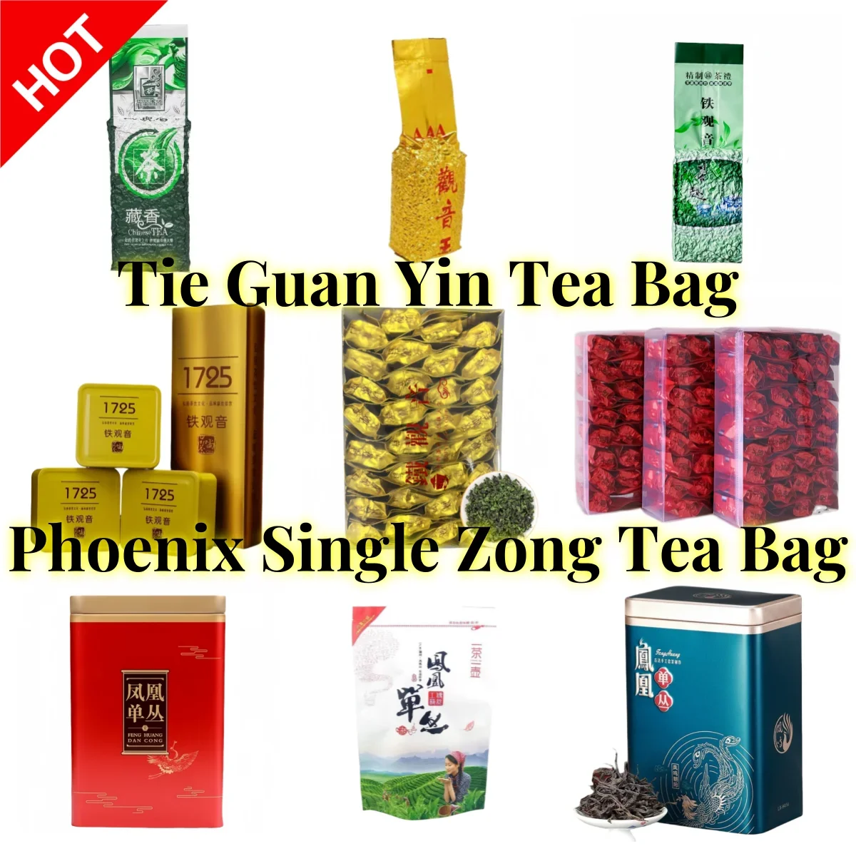 

250g Chinese TieGuanYin Tea Set Plastic Bags Anxi Tikuanyin Oolong NO Packing Bag fragrant 1725 green Phoenix single fir china