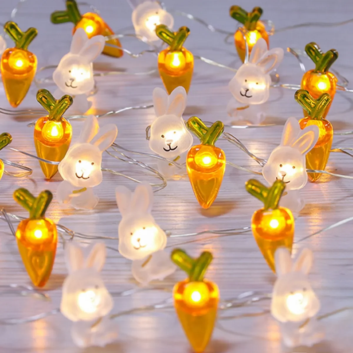 

LED Bunny String Lights Easter Decoration For Home Carrot Rabbit Fairy Light Supplies Happy Easter Gifts Party Favor