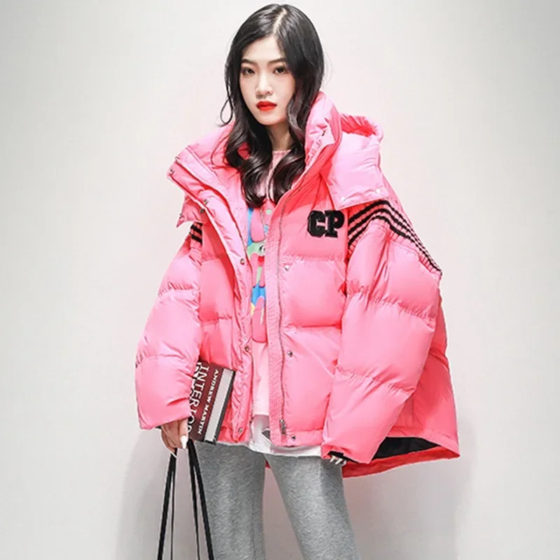 2024 New Women Down Jacket Winter Coat Female Mid Length Version Parkas Loose Thick Outwear Hooded Fashion Versatile Overcoat