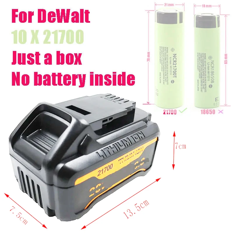 DCB200 10X21700 Lithium Battery Plastic Case BMS PCBA Protection Circuit Board For Dewalt 18V 20V 8Ah Stickers Box Shell Housing