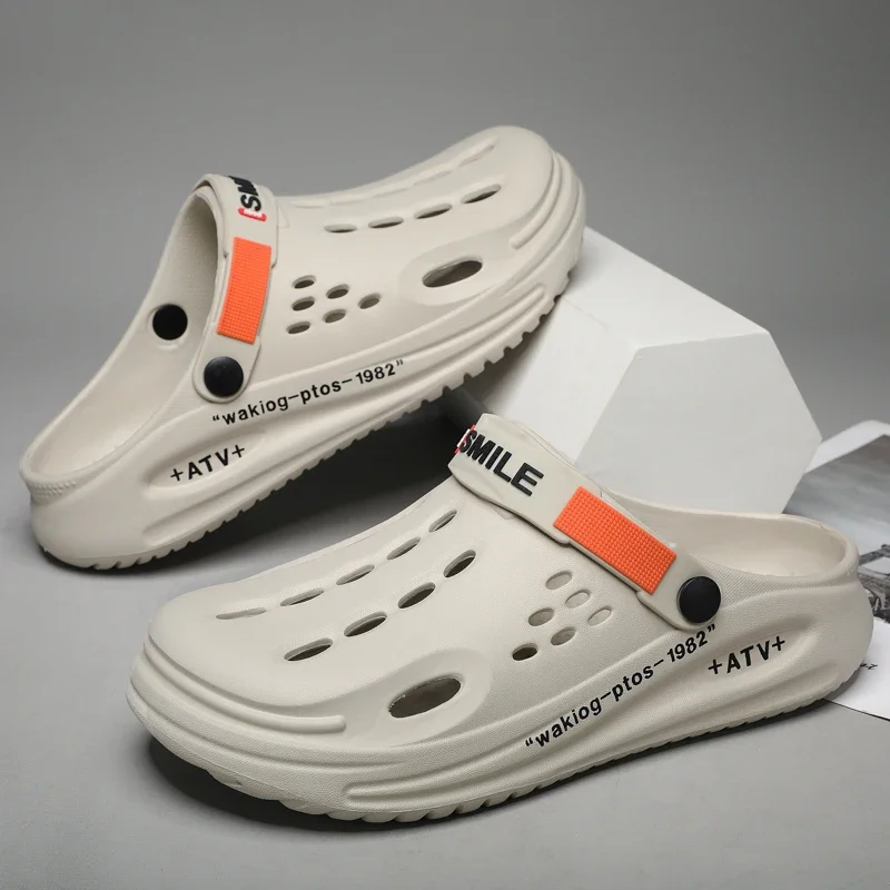 Summer Clogs Sandals 47 Men Clogs EVA Slippers Soft Sole Breathable Beach Slippers Men Home Slippers Outdoor Antiskid Slippers