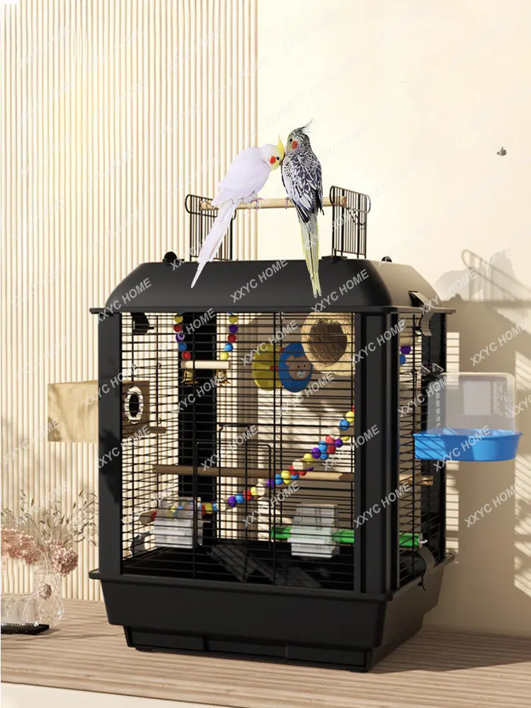 

Bird Cage Parrot Cage Acrylic Xuanfeng Tiger Skin Pearl Peony Parrot Square Cage Breeding Cage Weft Threads Bird Cage Villa