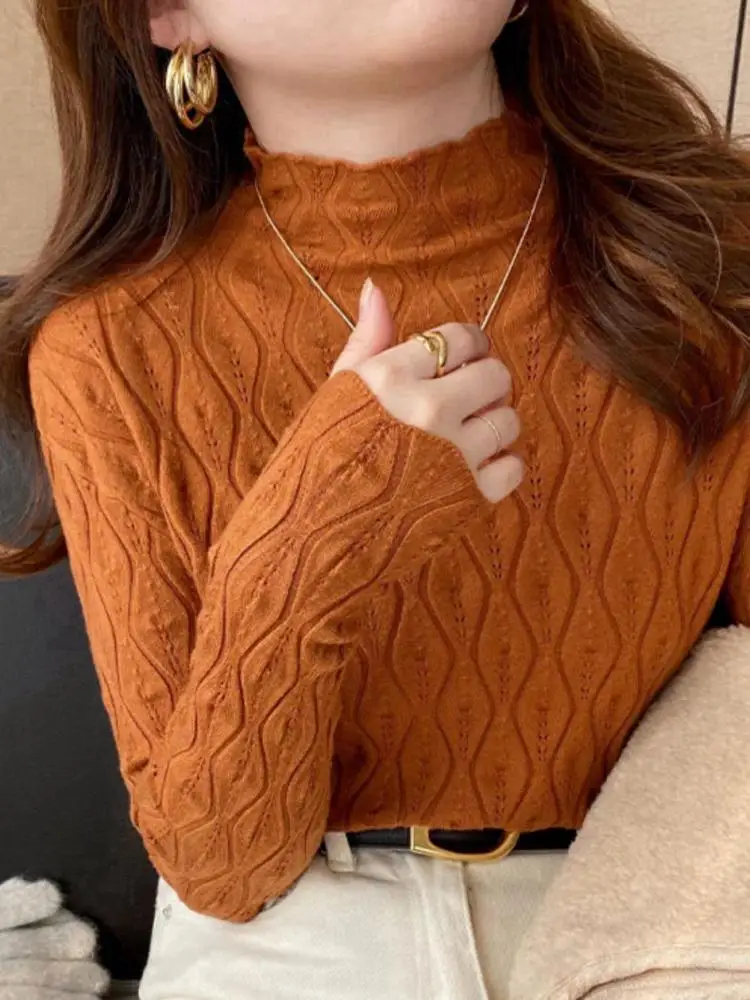 Cashmere Turtleneck Women Sweaters 2025 Autumn Winter Warm Pullover Slim Tops Knitted Sweater Jumper Soft Pull Female 5
