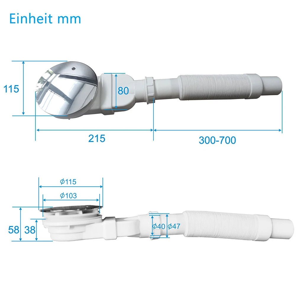 

Slimline White Shower Bathroom Tray Drain Waste Trap 90mm Diameter Shower Traps Anti-odor European Style Drain