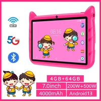 BDF 7 Inch Kid Tablet Android 13, 4GB RAM 64GB ROM,1TB Expand,5G WiFi,4000MAH Battery,Dual Camera, Children's Gift Kids Software 1