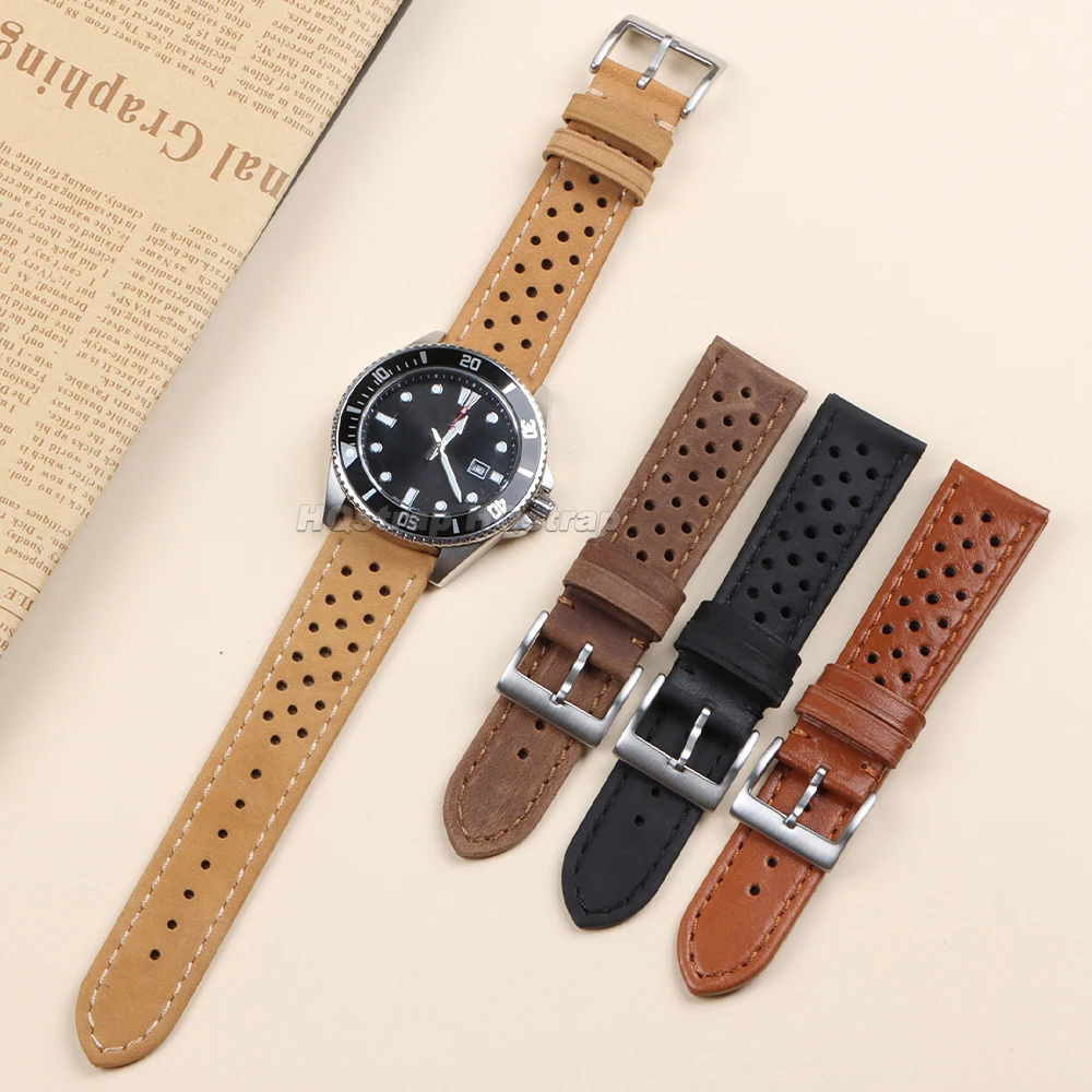 Handmade Vintage Leather Watchband – Breathable Sport Bracelet Accessories
