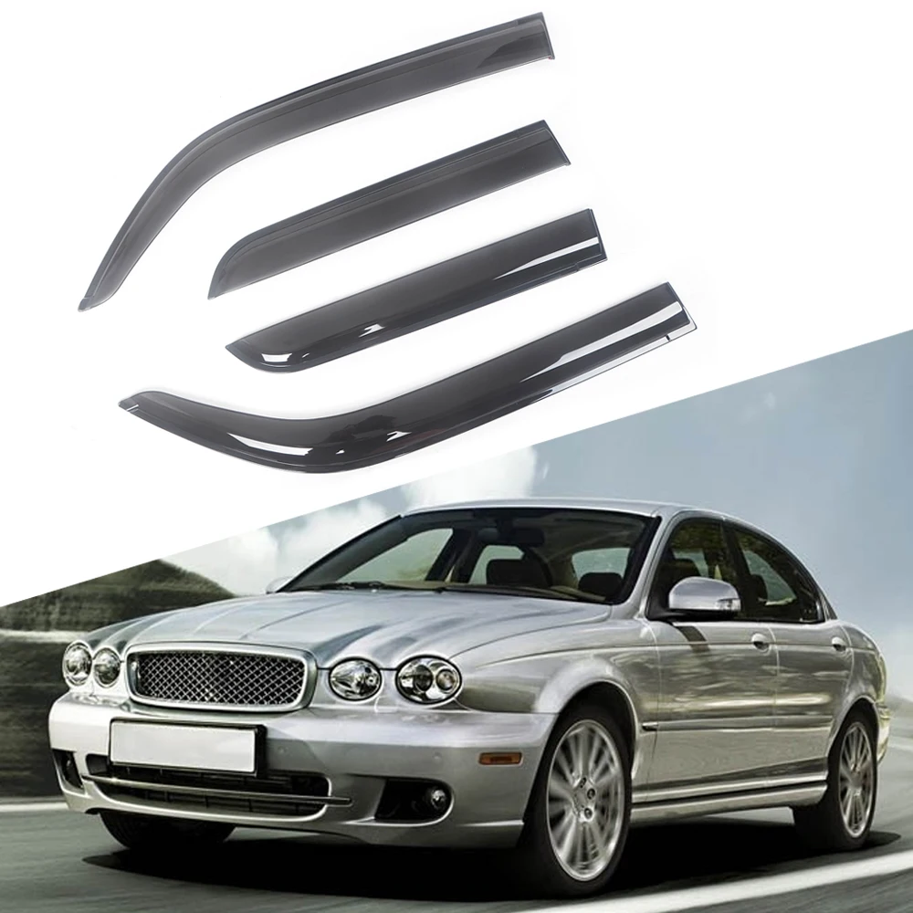 

Для Jaguar X-TYPE 2002-2008 Автомобильные Боковые окна ветровые дефлекторы козырек для защиты от дождя Черный дверной козырек вентиляционные оттенки козырек от темного дыма