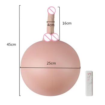 Adult Game Inflatable Sex Sofa Yoga Ball with Dildo Sex Furniture Vibrating Massager Long Penis for Women Masturbation Toy 18+ 3