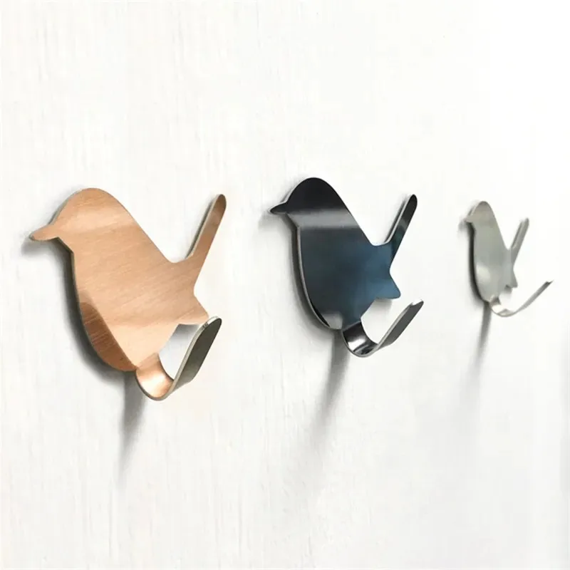 

Self Adhesive Hooks Bird Pattern Storage Holder for Bathroom Kitchen Hanger Stick on Wall Hanging Door Clothes Towel Racks 2Pcs